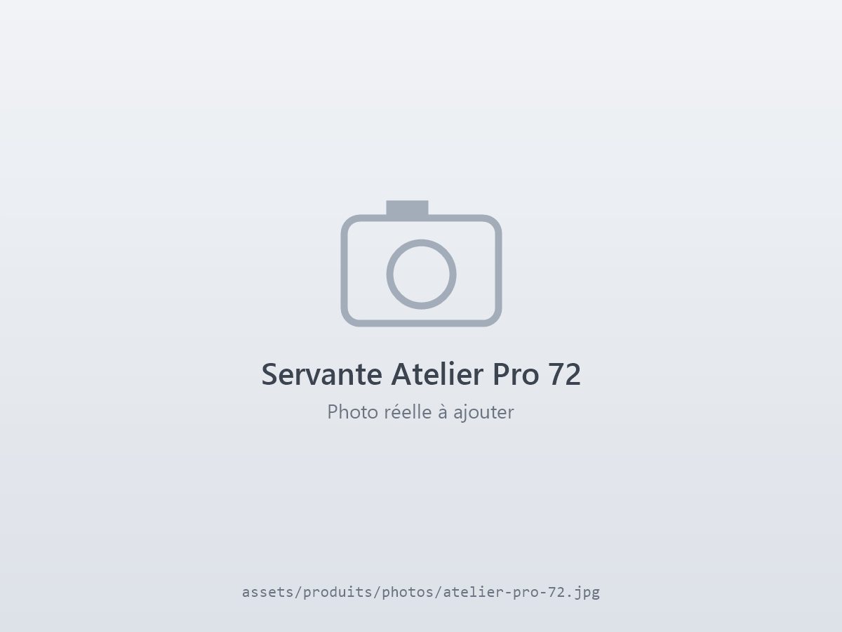Servante Atelier Pro 72 de 72 pouces avec dessus en inox